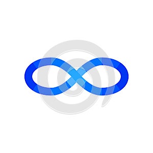 Unusual blue infinity sign. Abstract symbol of infinity