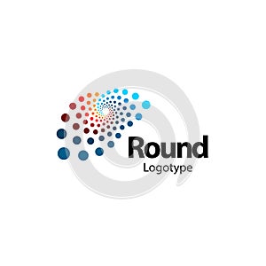 Unusual brain, circular abstract logo. New digital technology round logotype. Computer innovation sign. Circle vector