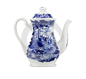 Unusual China teapot,isolated.