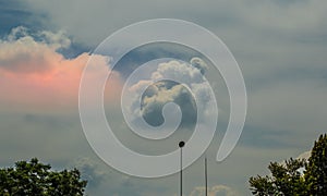 Unusual cloud formation and antennae