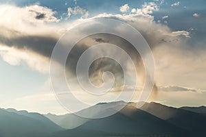 Unusual clouds over mountains of Colorado