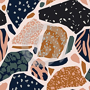 Unusual cut outs with animal skin seamless pattern