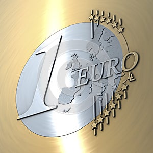 Unusual depiction of a one euro coin