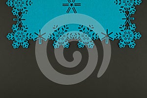 Unusual design christmas background with blue snowflakes