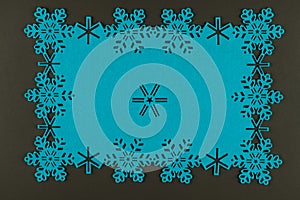 Unusual design christmas background with blue snowflakes