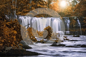 fabulous view of a beautiful waterfall