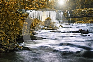 fabulous view of a beautiful waterfall