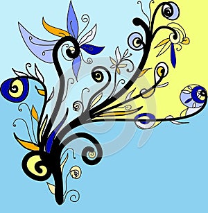 Unusual floral ornament