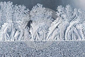 Unusual frost on a winter window. winter originality