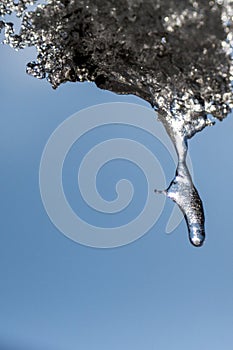 Unusual icicle in abstract form