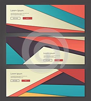 Unusual modern material design backgrounds banners set
