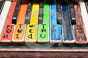 Unusual mystery.Piano keys. photo