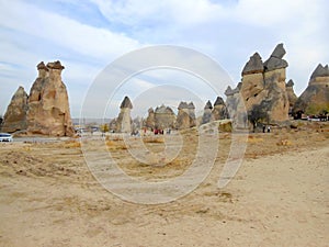 Unusual natural rock formations in Turkey