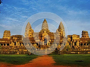 Unusual rear view of Angkor Wat Temple, Cambodia
