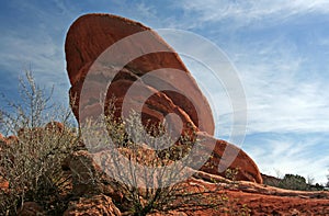 Unusual red red rock formation