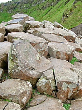 Unusual rock formation at Giant`s Causeway