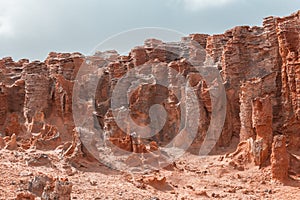 Unusual rock formations closeup