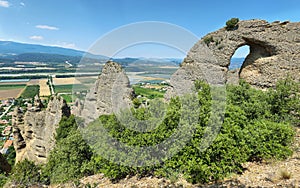 Unusual Rock Formations known as Penitents, Les Mees, France photo