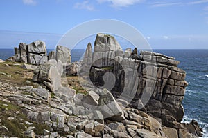 Unusual rock formations, Peninnis Head, St Mary's, Isles of Scilly, England