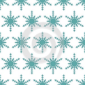 Unusual snowy Christmas seamless pattern, bright snowflake snow ice pattern