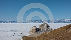 An unusual two-headed mountain, devoid of vegetation