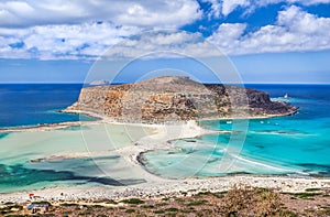 Unusual view of Balos bay on Crete island, Greece.