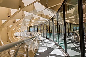 Unusual view inside the Metropol Parasol in Seville, Spain