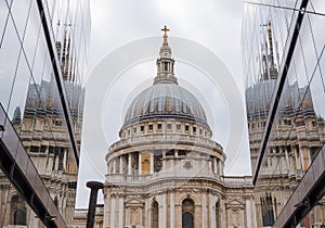 Unusual view of St Paul's Cathedral London