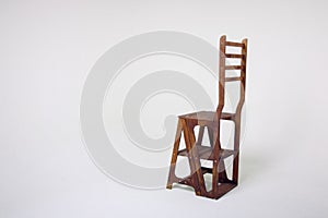 Unusual wooden chair on a white background