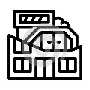 unusually shaped houses architecture line icon vector illustration