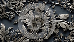 Slate Elegance Unveiled: Pewter Filigree Imaginarium. AI generate