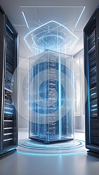 A 3D Data Symphony: QuantumQuotient's Future Unveiled. AI generate