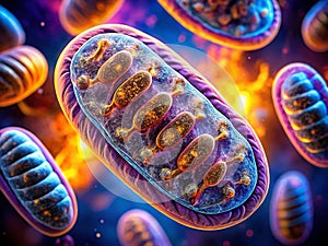 Unveiling the Cellular Powerhouse A Microscopic Deep Dive into Mitochondria Under Low Light photo