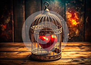 Unveiling the HeartShaped Birdcage A Symbolic Representation of Hidden Affection and Suppressed Emotions photo