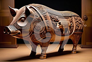 Unveiling the Intriguing Tale of the Mammoth Wooden Pig Monument
