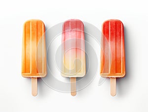 Unveiling a Rainbow Delight: The Story Behind the Trio of Colorful Frozen Popsicles!