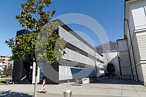 Unversity building of USI, Universita della Svizzera italiana, in Lugano, Switzerland