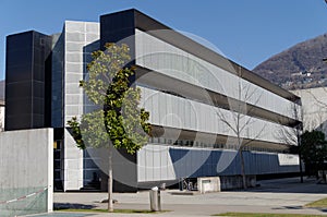 Unversity building of USI, Universita della Svizzera italiana, in Lugano, Switzerland