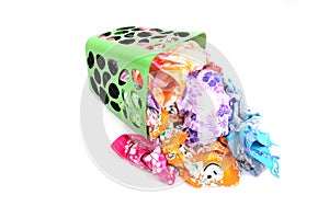 Unwashed cloth in basket