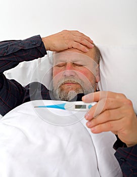 Unwell elderly man