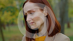 Unwell sad upset Caucasian woman girl headache suffer grief breakup relationship health problem trouble female lady