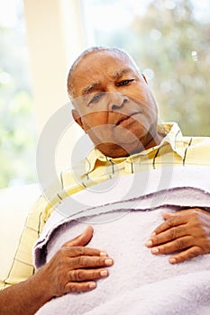 Unwell senior African American man