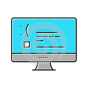 unworked internet web page color icon vector illustration