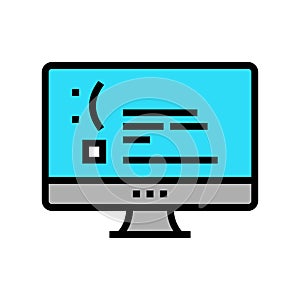 unworked internet web page color icon vector illustration photo