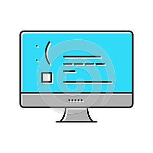 unworked internet web page color icon vector illustration photo