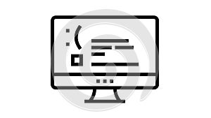 unworked internet web page line icon animation