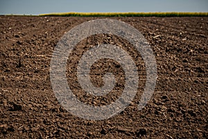 Unworked land, field. Dirt texture. Country dirt field texture.