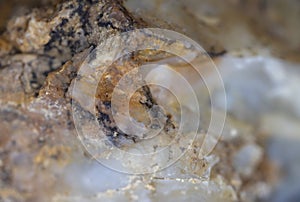 Unworked, natural quartz stone. close up. background. Wall paper. photo