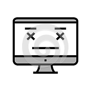 unworked web site color icon vector illustration