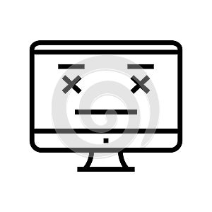 unworked web site line icon vector illustration